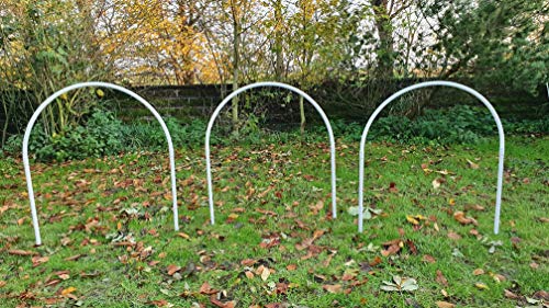 Wuzzmann Set 3 x NADAC Hoopers Bögen/Hoop/Hoops/Fun Hoopers Agility Bögen mit Erdnägeln/PVC weiß/grau Cover