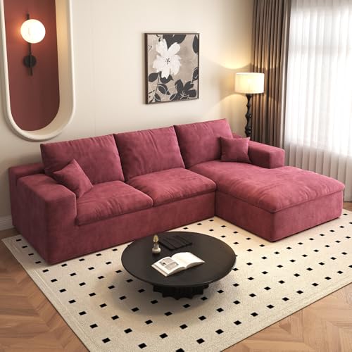 107'' L-Shaped Modern Modular Sectional Cloud Couch, 4-Seat Chenille Deep-Seat