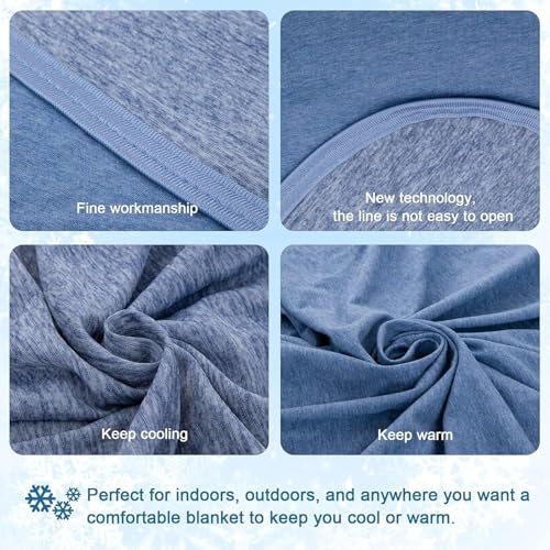 Image of CHOSHOME Cooling Blanket for Hot Sleepers Lightweight Summer Cold Thin Blankets for Sleeping, Hot Flashes Night Sweats, Soft Blanket for Bed, California King 96 inch x 102 inch, Blue