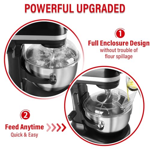 Image of Pouring Shield for KitchenAid 6-7Qt Bowl Lift Stand Mixer (for Stainless Steel Bowls Only), Splash Guard Mixers Bowl Cover for Kitchen aid 6-7Qt Accessories and Attachments (Clear)