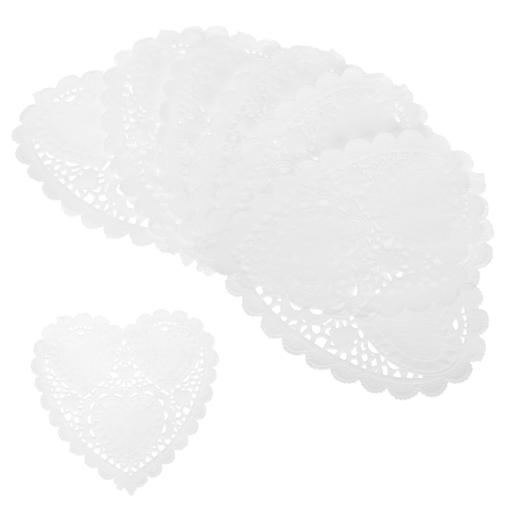 FUNOMOCYA 300pcs Food Doilies Decor Paper Food Doilies Plates Table Decor Cake Decoration Cake Decorating Heart Decor Tabletop Decor Food Decoration Heart Food Doilies Table Top Decor White