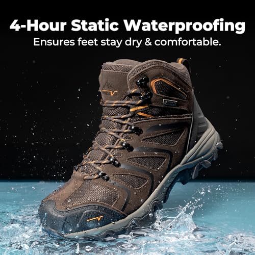 Image of NORTIV 8 Waterproof Work Boots for Men Steel Toe Safety Construction Boots ARMADILLO-STL