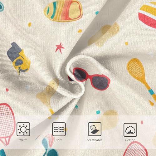 Wusikd Colorful Badminton Girls' Underwear Cotton Rackets Girls Briefs Soft Toddler Underwear 2T3