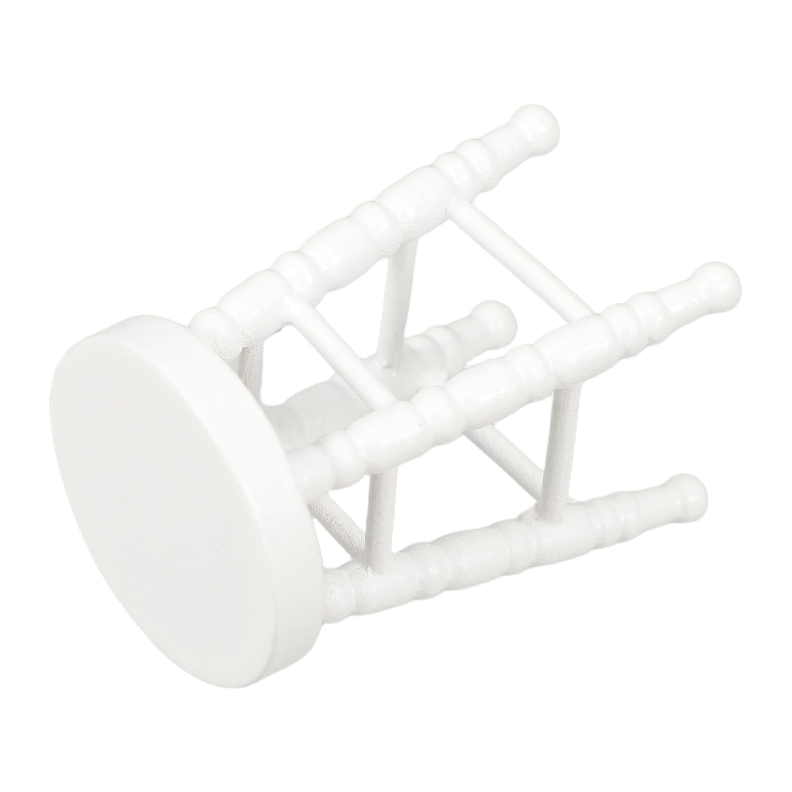 BESPORTBLE 12 Miniature Dollhouse Furniture White Wooden Small round Stool High Bar Chair Accessory for Doll House Decor and Collectible