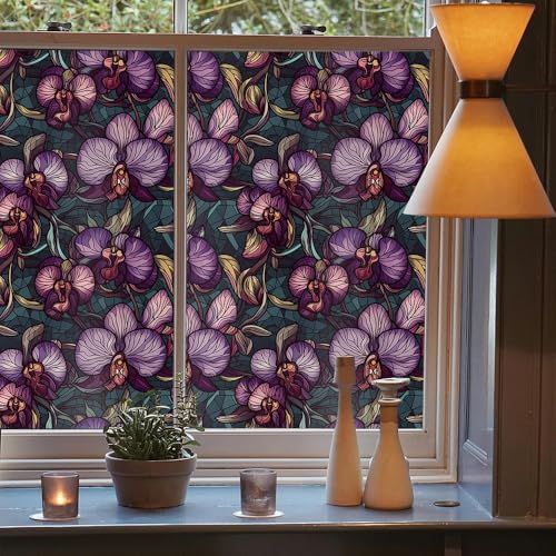 Vinilo Decorativo para Ventana Flores Purpura 40x300 cm miniatura 3