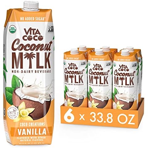 Vita Coco Vanilla Organic Coconut Milk, Plant Based, Dairy Free Milk Alternative - Gluten Free, Soy Free, and Unsweetened - Perfect Add to Cereal, Smoothies, Desserts -33.8 Fl Oz (Pack of 6) Cover