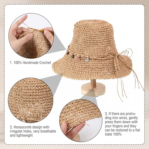 Sombrero de playa para mujer khaki miniatura 4