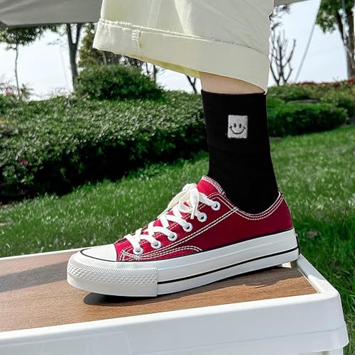 Image of HUGSWEET Thin Soft Cotton Crew Socks for Women Ankle above Bootie Socks Gifts for Women 5-10 Pairs