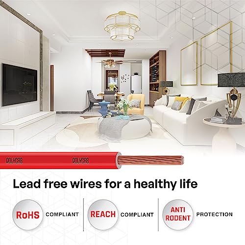 Image of Polycab OPTIMA+ 1sqmm 90M coil | Flame Retardant | Lead free | 99.97% high purity copper | Rodent protection | PVC insulated housewire [Red]