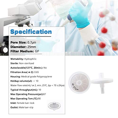 Allpure AP-GF25 Glass Fiber (Gf) Syringe Filters 25Mm Diameter 0.7Μm Pore Size thumb #1