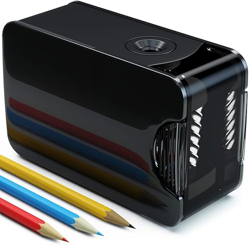 JOINPRO Sacapuntas de lápiz sacapuntas eléctrico profesional hoja helicoidal de alta resistencia afilado automático rápido funciona con pilas para