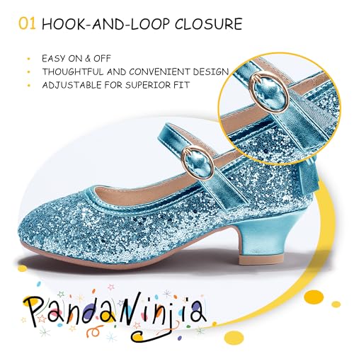 Image of PANDNAINJIA Girls Dress Shoes Toddler Heels Mary Jane Pumps