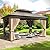 VIWAT 10x12 FT Hardtop Gazebo with Aluminum Frame, Galvanized Steel Double Roof Gazebo with Nettings and Curtains, Permanent Outdoor Metal Pavilion for Patio, Deck, Lawn and Garden
