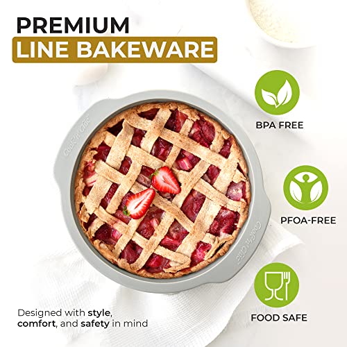 Silicone Round Cake Pan 9″X2″ - Non-Stick Oven Dish - Professional Bakeware Baking Mold For Cakes Pies Quiche Cheesecake - Microwave Dishwasher Freezer Safe - Quick Release By Cook’n’chic #TOP6