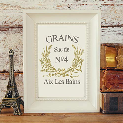 Classic French Grains Best Vinyl Large Stencils For Painting On Wood, Canvas, Wall, Etc.-Xl (19" X 19.5")| Brilliant Blue Color Material #TOP4