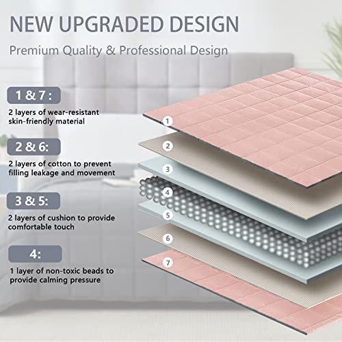 Pink Weighted Blanket for Adults 12lbs, 48"x72", Twin Full Size Cooling Heavy Throw Blanket for 110-130lbs, Microfiber Soft Thick Big Blankets Weighted Comforter Gift for Sleeping