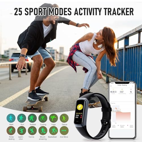 Fitness Tracker with 24/7 Heart Rate, Activity Trackers with Blood Pressure Sleep Monitor, 1.10" AMOLED Screen Step Tracker, Waterproof Step Counter, Health Smart Watch Pedometer for Women Men - Image 5