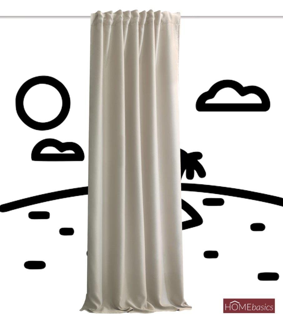 HOMEbasics | Cortina acústica Uni | ACUSTICO | Protección contra Ruido, Calor, frío y Corrientes de Aire + oscurecimiento | Naturaleza | 225 x 135 cm