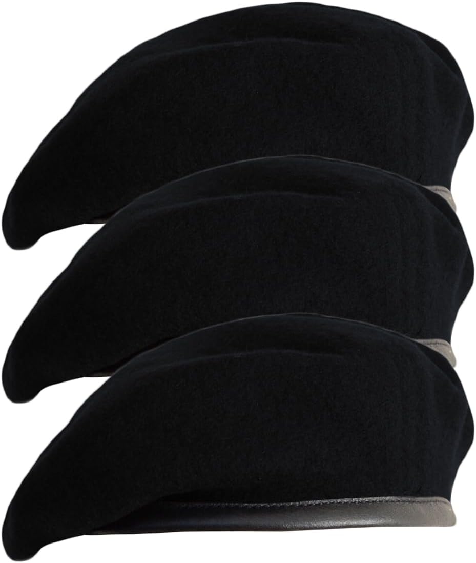 Gajaous 3-Pack British Military Wool Berets for Men & Women - Adjustable Army Hats, Breathable & Comfortable