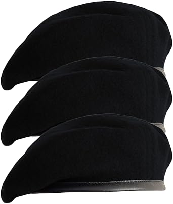 Gajaous British Military Berets for Men and Women,Wool and Leather Army Beret Hats 3 Packs
