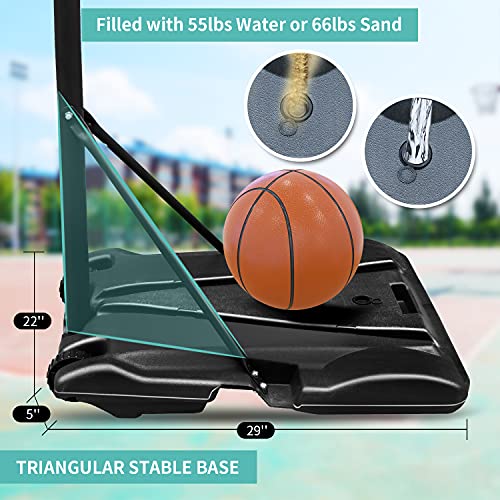 Kids Adjustable Basketball Hoop 5.7-7Ft Portable Basketball Hoop For Kids Teenagers Youth And Adults,30 Inch Backboard Basketball Goal Stand Indoor Outdoor Sports Court Play #TOP5