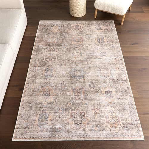 nuLOOM 8' x 10' Splashguard Machine Washable Area Rug with Waterproof Spill Proof Surface, Non Slip Backing and Stain Resistant for Living Room, Bedroom, Kitchen, Dining Room, Philomena Sage Green