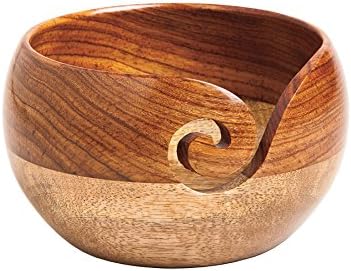 Knit Picks Yarn Bowl Rosewood and Mango Wood
