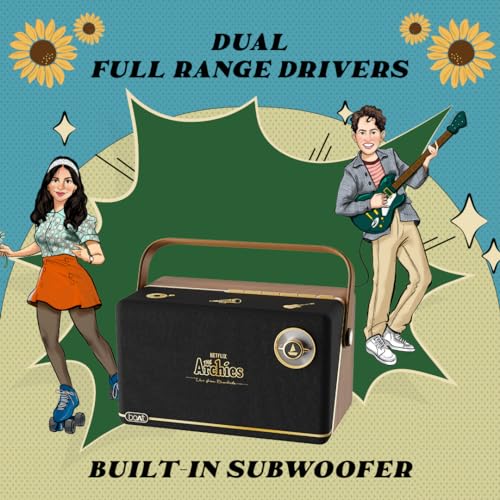 Image of Boat Stone Majestic Archies Edition Bluetooth Speaker w / 90W Signature Sound, 6 HRS Playtime, Dual Full Range Drivers + Built-in Subwoofer, Dual EQ Modes: Movies & Music(Black Jukebox)