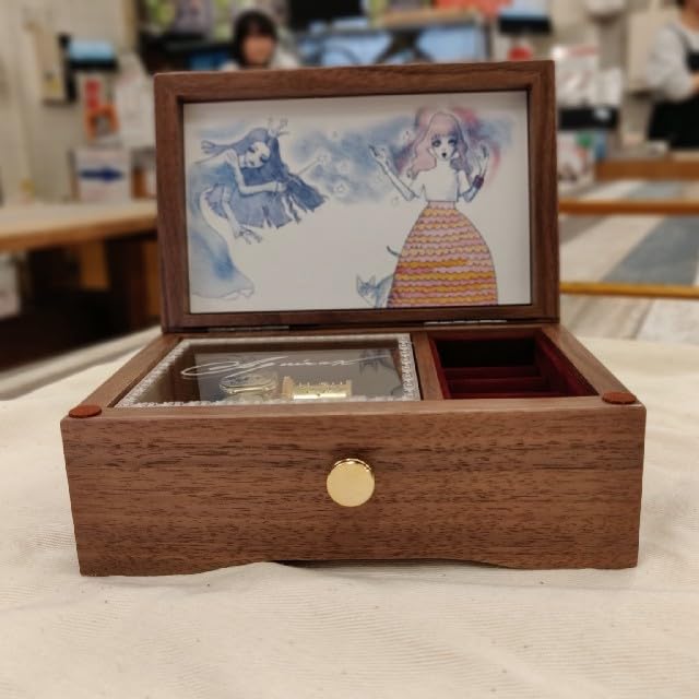 Amazon | レア 宇野亞喜良×神戸オルゴール18N ウォールナット宝石箱 
