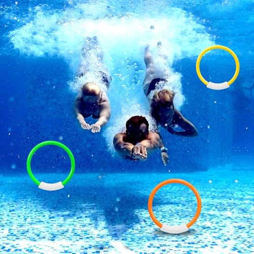 Miniatura 7 de Shwdsy Juguetes Piscina, Material Pvc Juguetes Piscina Niños, 4 Piezas Aros Piscina, 4 Piezas Sirena Piscina, Para Piscinas Y Entrenamiento De Buceo