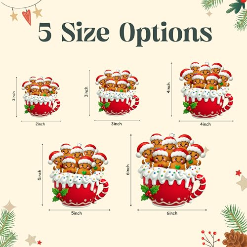 Imán familiar de pan de jengibre personalizado para Navidad miniatura 4