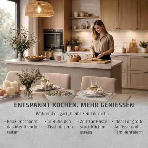 CASO SV400 Sous Vide Stick, Testsieger Haus & Garten Test für Behälter bis 20l Volumen, 25-90°C in 0,5°C Schritten, IPX7, platzsparendes Design