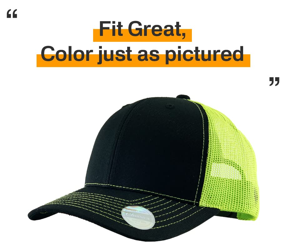 Image of Classic 6 Panel Cotton Twill Mesh Trucker Cap Hat Adjustable Snapback Hat