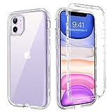 BENTOBEN for iPhone 11 Case (2019), Clear Transparent 3 Layer Heavy Duty Rugged Full Body Shockproof Hybrid Hard PC Soft Bumper Protective Phone Cases Cover for iPhone11 2019 6.1inch, Crystal Clear
