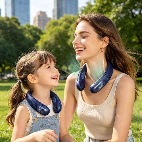 Ventilador personal de cuello recargable ajustable de 5 velocidades portátil 2