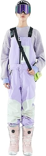 Pantalones de esquí gruesos para mujer con peto desmontable de dos piezas para invierno cálidos y resistentes al viento para deportes al aire libre