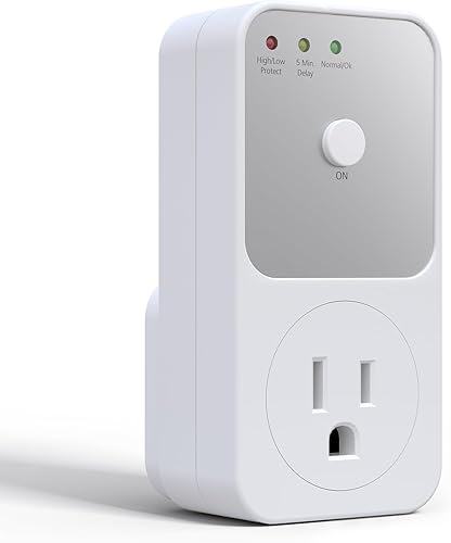 BSEED Protector de sobretensiones  Toma de corriente única de 1800 W para refrigerador, TV, PC, electrodoméstico  Toma de corriente con indicadores