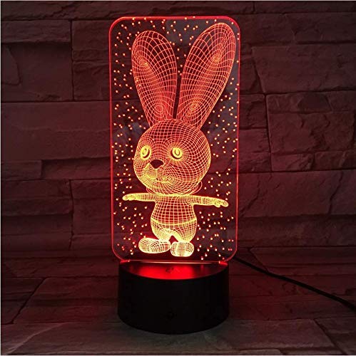 Preisvergleich Produktbild Illusion Nachtlicht Baby Schlafzimmer Lampen Cartoon Kaninchen Kunststoff Schlafen Led Kinderlampe Glühbirne Nachtlicht Für Kinder Mit 7 Farben Ändern