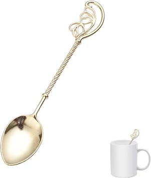 Coffee Spoon Vintage Espresso Spoon Creative Carving Teaspoon for Coffee Tea Espresso Hot Drinks Dessert