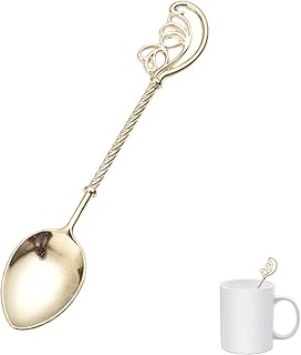 Coffee Spoon Vintage Espresso Spoon Creative Carving Teaspoon for Coffee Tea Espresso Hot Drinks Dessert