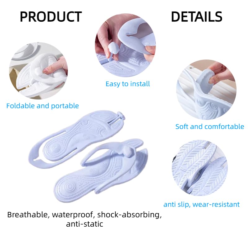 Foldable Flip-flop Travel Slippers Shower Shoes Women Non Slip,travel Slippers - Lightweight Eva with Anti-slip, Breathable, Water-proof, and Shock-absorbing Features for Unisex Adults2