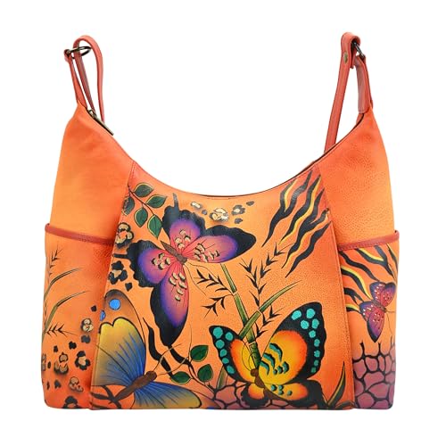 Image of Anna by Anuschka Handpainted Women's Genuine Leather Large Shoulder Hobo