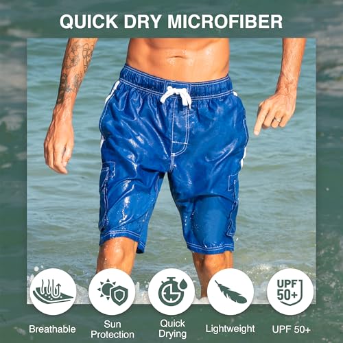 image for Kanu Surf Men's Barracuda Swim Trunks (Regular & Extended Sizes), Roya