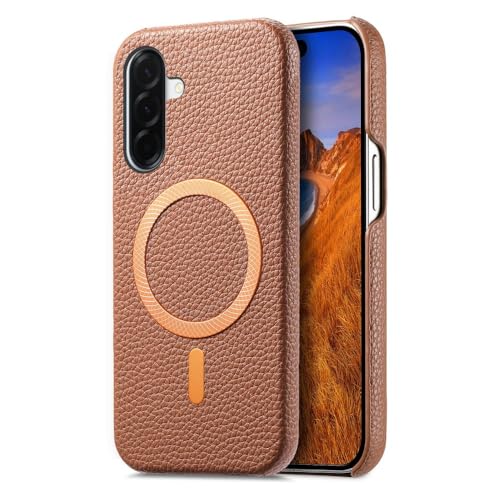 Étui Samsung Galaxy A06 4G en cuir rigide marron, coque de protection fine premium