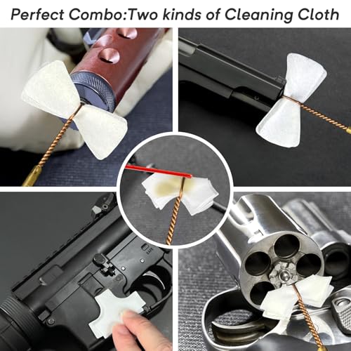 1200 PCS Gun Cleaning Patches, 800 Bow-Tie & 400 Cross-Shaped, Lint-Free Gun Cleaning Cloth for 9mm, Rifle, Shotgun – Highly Absorbent Firearm Cleaning Wipes with Storage Case, Fits Most Calibers