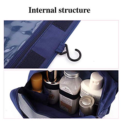Image of Handcuffs Polyester Toiletry Travel Organizer, Large Capacity Suitcase Luggage Portable Dopp Kit Wash Bag (Blue)