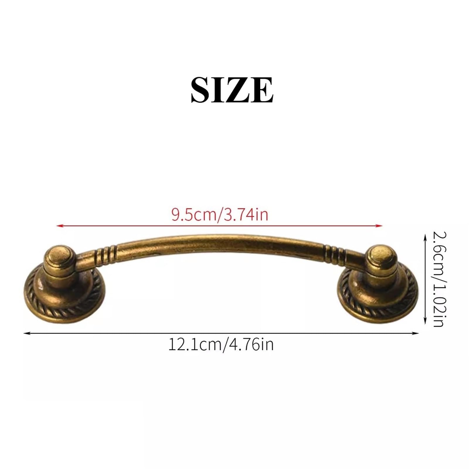 ZAANHA 20pcs 3.74 Inch Centers Vintage Style Antique Gold Bail Drawer Pull Drop Swing Handles Cabinet Knob Kitchen Hardware 4.76 x 1 Inch