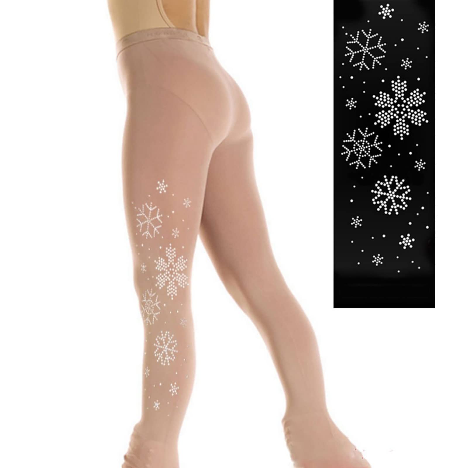 G&F Eiskunstlaufhosen mit Strasssteinen Überziehstrumpfhose Mädchen Frauen Eislaufen Strumpfhosen (Color : Skin, Size : S)