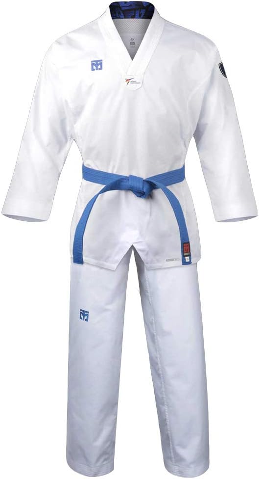 MOOTO Korea Taekwondo Extera S6 Uniform with White V-Neck for Competition Dobok TKD Martial Arts MMA Judo Karate Hapkido (210(Height: 210~219cm)(6.88~7.19ft))