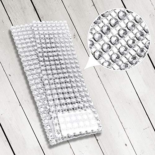 Owill Bling Rhinestone Napkin Rings Adornment for Wedding Party Birthday Party (Silver, 50pcs)